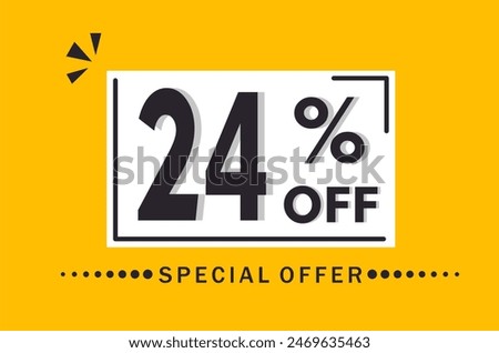 24% off discount creative vector banner illustration, sale special offer 24% off, 24% off discount creative vector