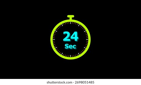 24 Second timer clock icon illustration. and creating a stunning illustration.4k illustration.