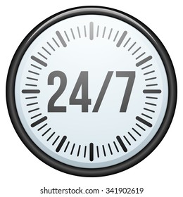 247 Clock Button Stock Illustration 341902619 | Shutterstock