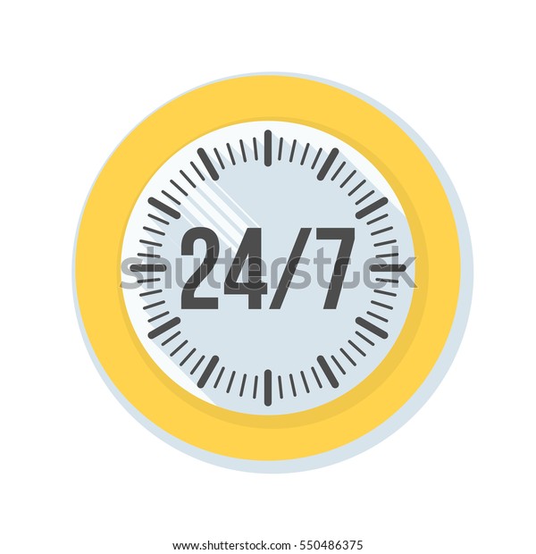 247 Clock Button Stock Illustration 550486375 | Shutterstock