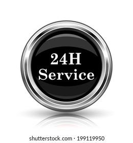 24h Service Icon Metallic Internet Button Stock Illustration 199119950 ...