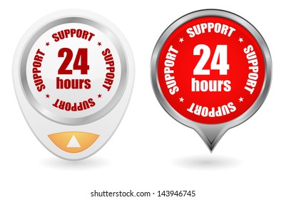 24hours support button