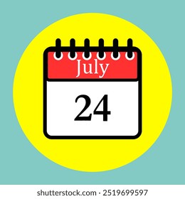 24st July calendar icon. July 24 calendar Date Month icon vector illustrator - Powered by Shutterstock