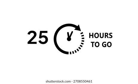 25 -Hour's timer illustration. Countdown timer clock icon.