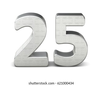 25 Number 3d Silver Structure 3d Rendering