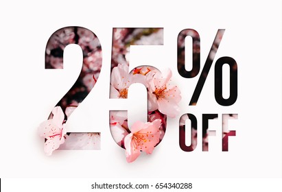 25 Off Discount Promotion Sale Brilliant Stock Illustration