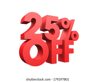 25 Percent Off Icon On White Background