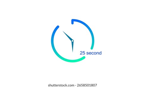 25 Second timer clock icon illustration. modern design illustration 4k illustration. and creating a stunning illustration.