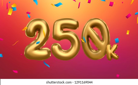 250 K Celebration Like Follower Subscribe Stock Illustration 1291169044 ...