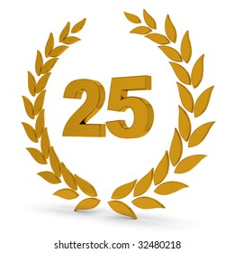25th Anniversary Golden Laurel Wreath. Part of a series of wreaths, awards and trophies.