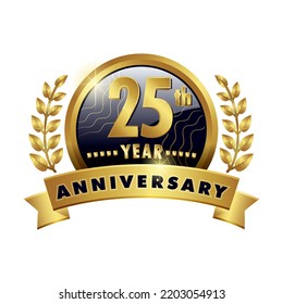 25th Anniversary Golden Logo Twenty Fifth Stock Illustration 2203054913 ...