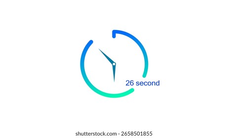 26 Second timer clock icon illustration. modern design illustration 4k illustration. and creating a stunning illustration.