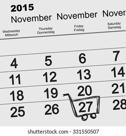 27 November 2015 Black Friday Sale. Calendar