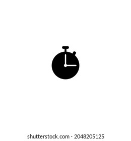 2D black and white stopwatch timer icon