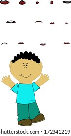 2D illustrated boy with  lip-sync .