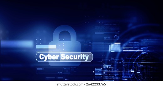 2d illustration abstract Cyber security