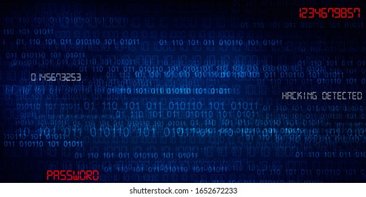 2d illustration abstract digital binary data on computer screen