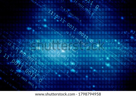 2d illustration abstract digital binary data on computer screen