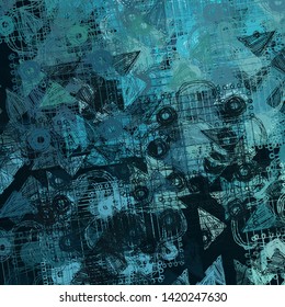 2d illustration. Abstract geometric pattern. Modern art drawing. Digital texture.