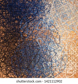 2d illustration. Abstract geometric pattern. Modern art drawing. Digital texture.