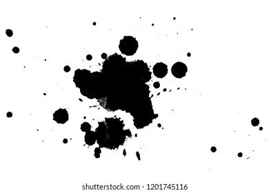 2d Illustration Black Ink Splashes Paint Stock Illustration 1201745116 ...