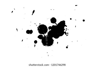 2d Illustration Black Ink Splashes Paint Stock Illustration 1201746298 ...