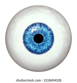 2d Illustration Of A Blue Human Eye Ball