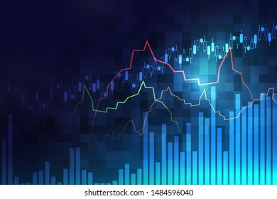 2d Illustration Business Graph Concept 