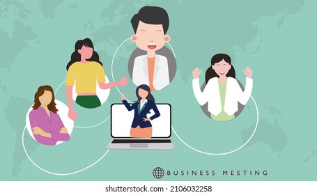 2d Illustration Business Meeting Concept
