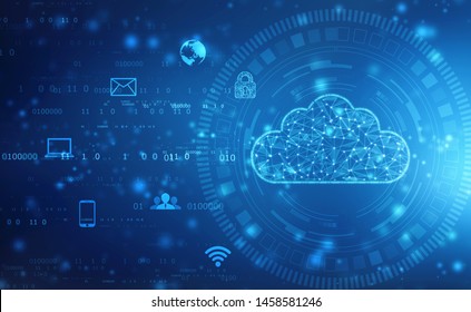 2d illustration of  Cloud computing, Cloud Computing Concept, Cloud computing technology internet concept background