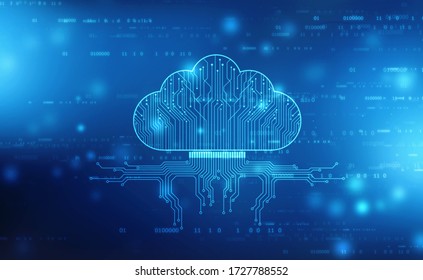 2d illustration of  Cloud computing, Cloud Computing Concept, Cloud computing technology internet concept background