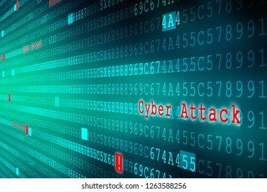 2d illustration Cyber Attack A06