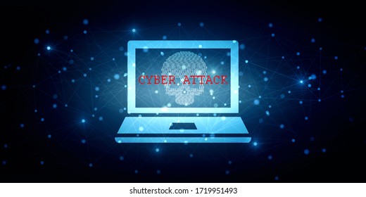 2d illustration Cyber Attack A06
