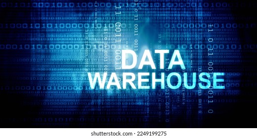 2d illustration Data warehouse concept
