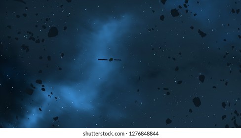 2d illustration. Deep vast space. Bright stars, planets, moons. Various science fiction creative backdrops. Space art. Alien solar systems. Distant space. Realistic background deep cosmos.