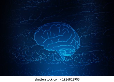 2d illustration Human health brain 
