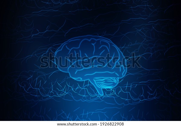 2d illustration Human
health brain 
