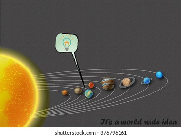2d illustration of an idea from earth