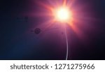 2d illustration. Realistic star pattern background. Deep interstellar space. Bright stars, planets and moons. Various science fiction creative backdrops. Space art. Imaginary cosmic backdrop.