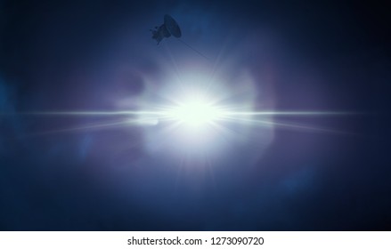 2d illustration. Realistic star pattern background. Deep interstellar space. Bright stars flash, planets and moons. Various science fiction creative backdrops. Space art. Imaginary cosmic backdrop.