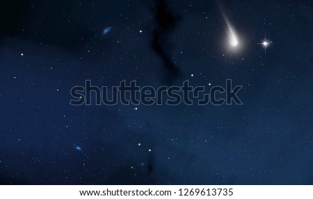 2d illustration. Realistic star pattern. Deep interstellar space. Stars, planets and moons. Various science fiction creative backdrops. Space art. Imaginary cosmic backdrop.