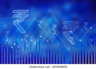 2d Illustration Rupee Indian Money Rupay Business Background
