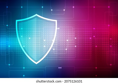 2d illustration Security concept - shield 