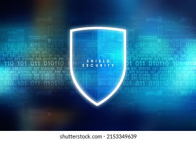 2d illustration Security concept - shield 
