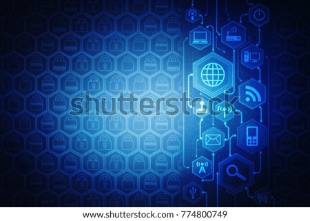 
2d illustration technology background

