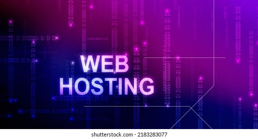 2d illustration Web Hosting. The activity of providing storage space and access for websites. Business, modern technology, internet and networking concept