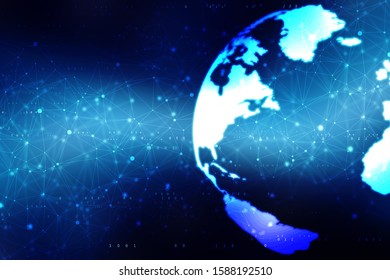 2d illustration world map abstract background