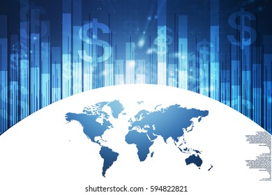 2d illustration world map abstract background