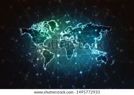 2d illustration world map abstract background