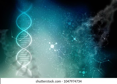 2d render of dna structure, abstract background